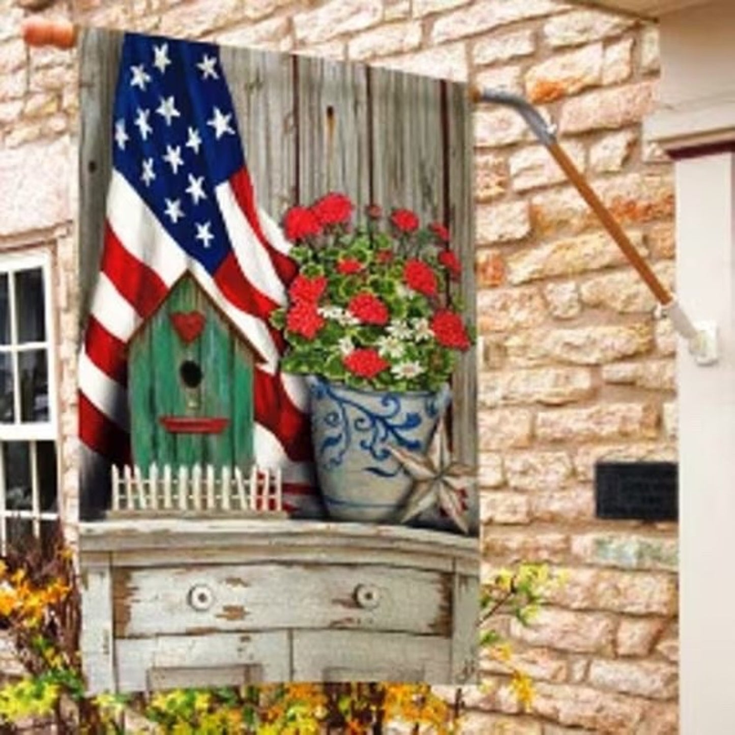 BENT FLAG POLE NEVER TANGLE
