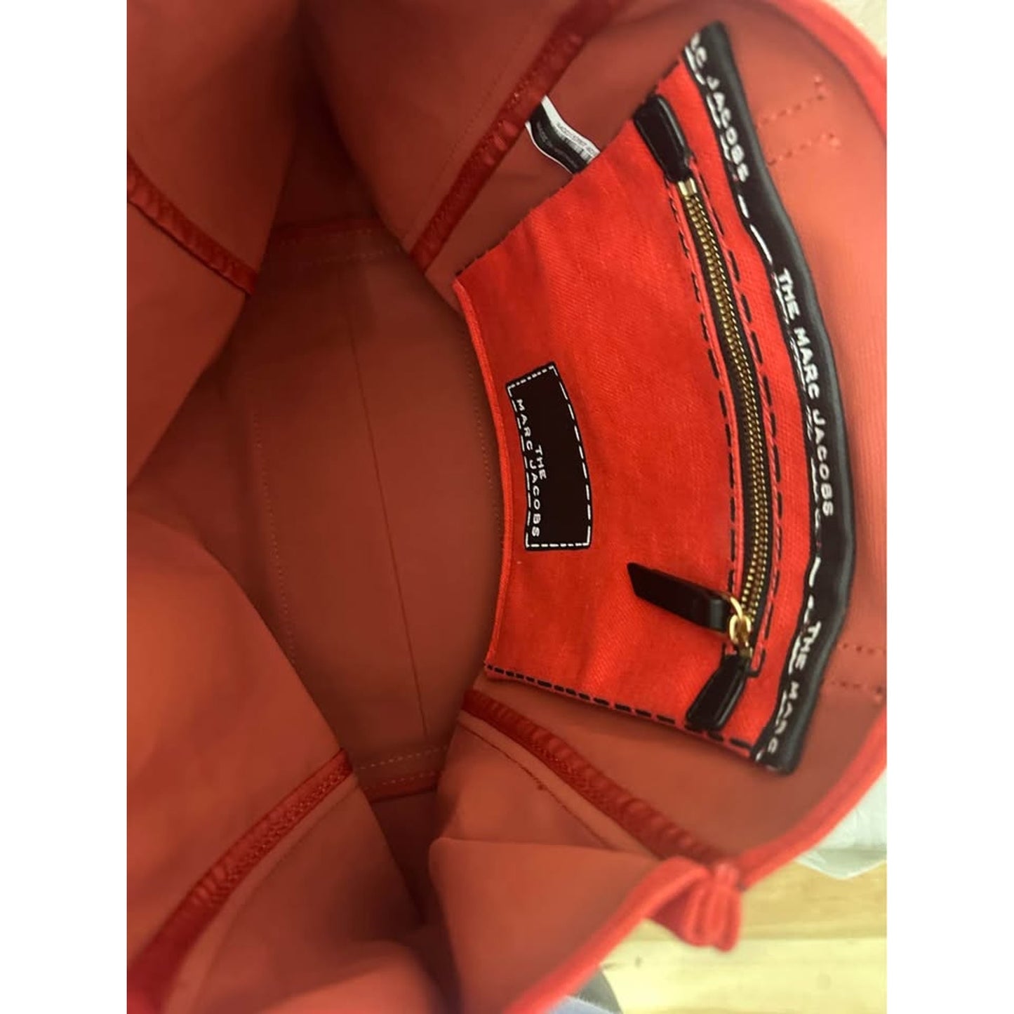 Marc Jacobs Tote Red canvas hand painted limited edit B-319
