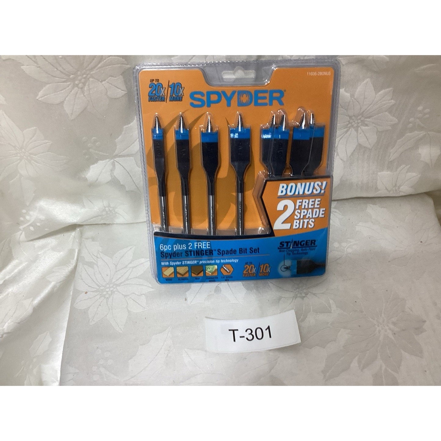 Spyder Stinger Spade Steel Spade Drill Bit Set, 8-Pc Set, Qty 8 T-301