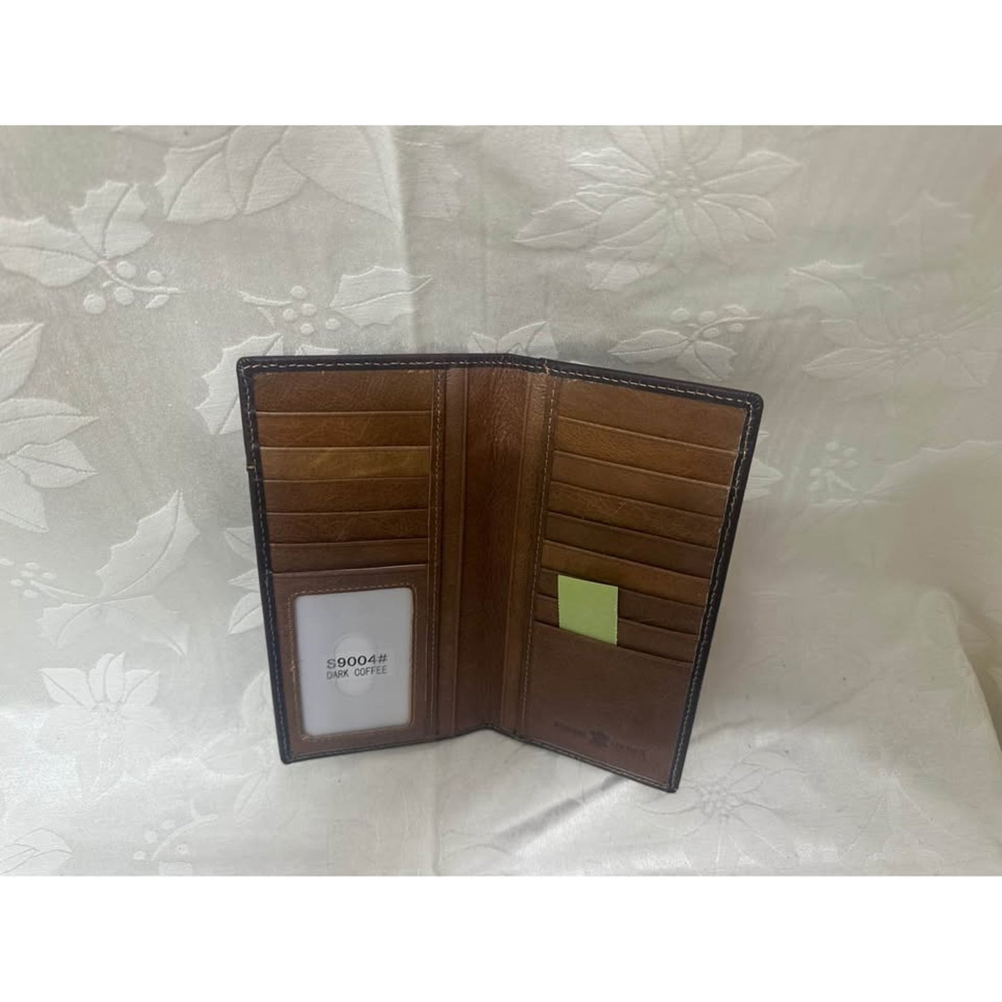 Mens Leather Cowboy Bifold Wallet DR Coffee. PRAYING COWBOY