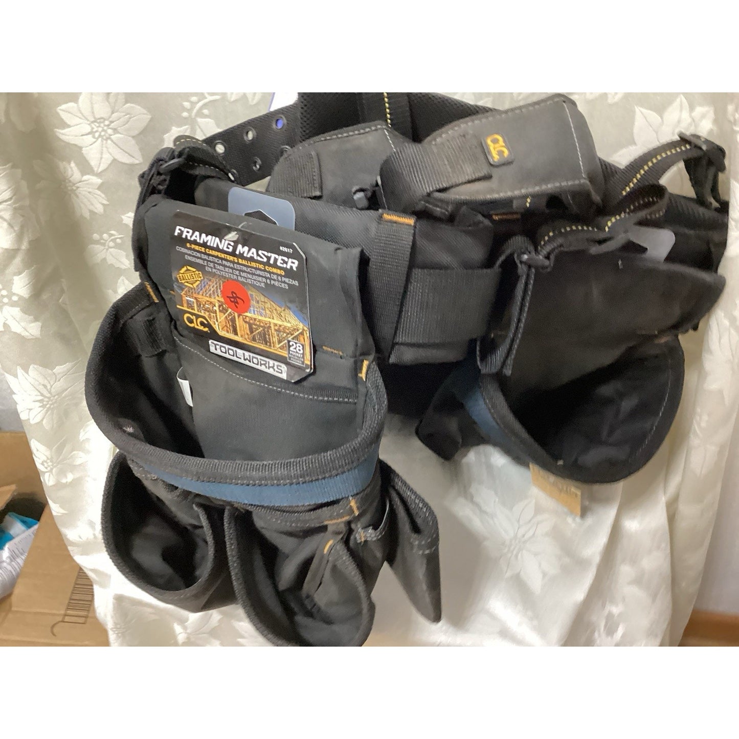 CLC Framing Master 6-Piece 28-Pocket Polyester Tool Belt, Black/Gray 12617 T-246