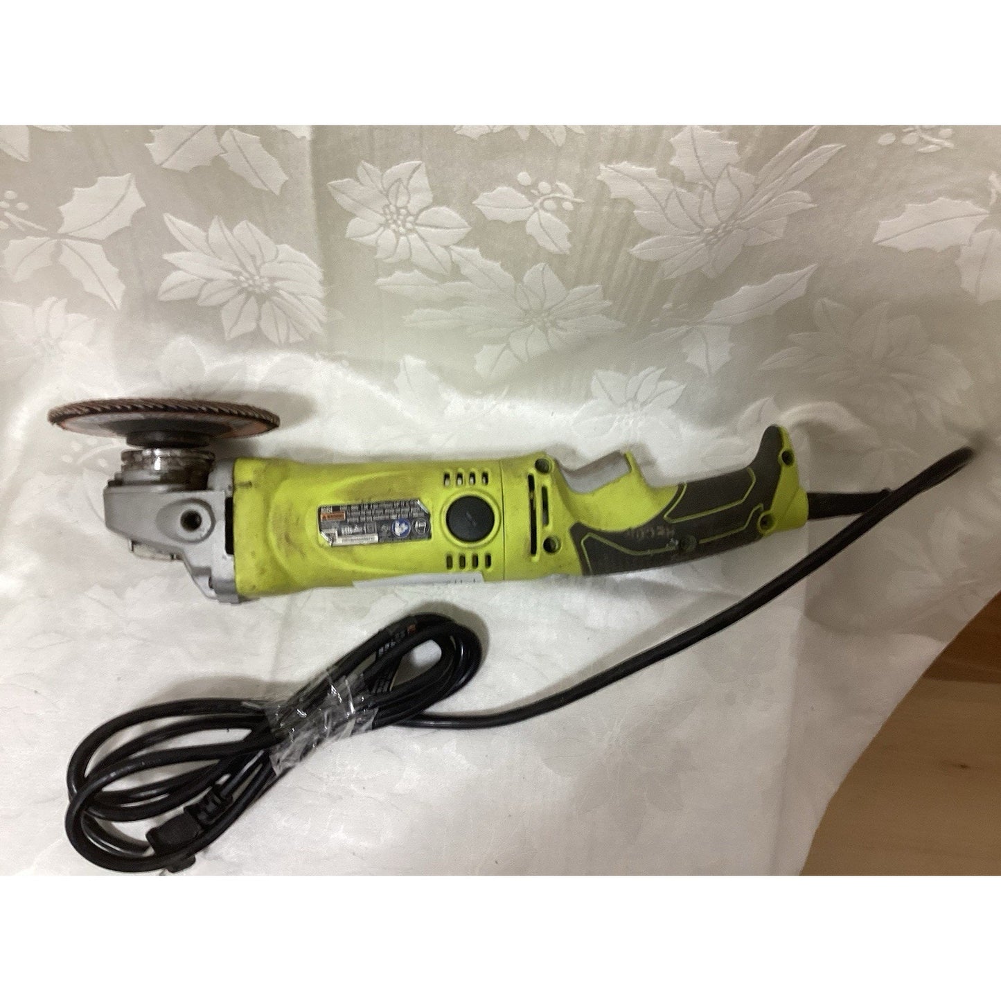 Ryobi Corded Electric Angle Grinder w/ Grinding Wheel Green/Black T112-3025