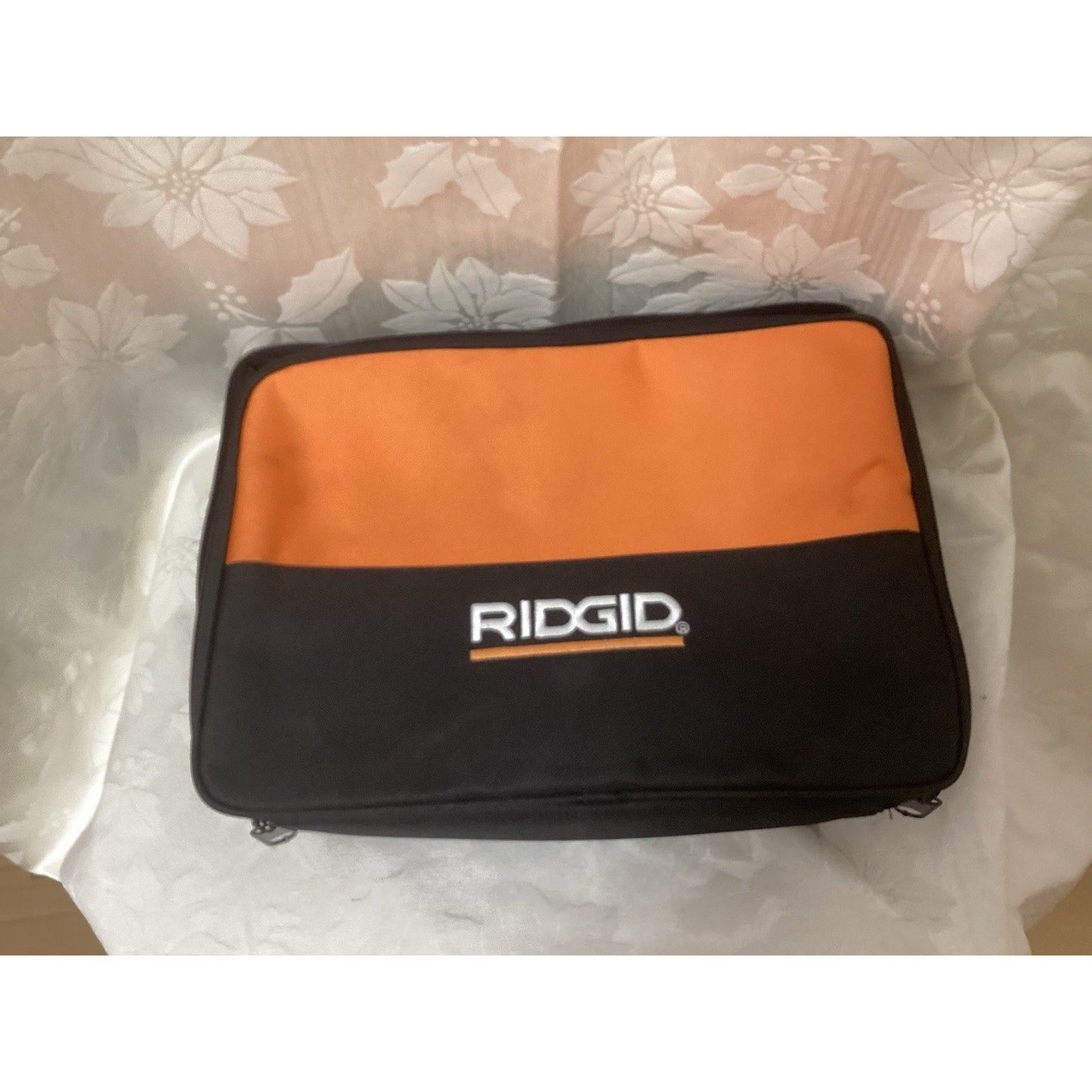 RIDGID Black and Orange Fabric Tool Bag, Durable Carry Tote for Tools, T178-138