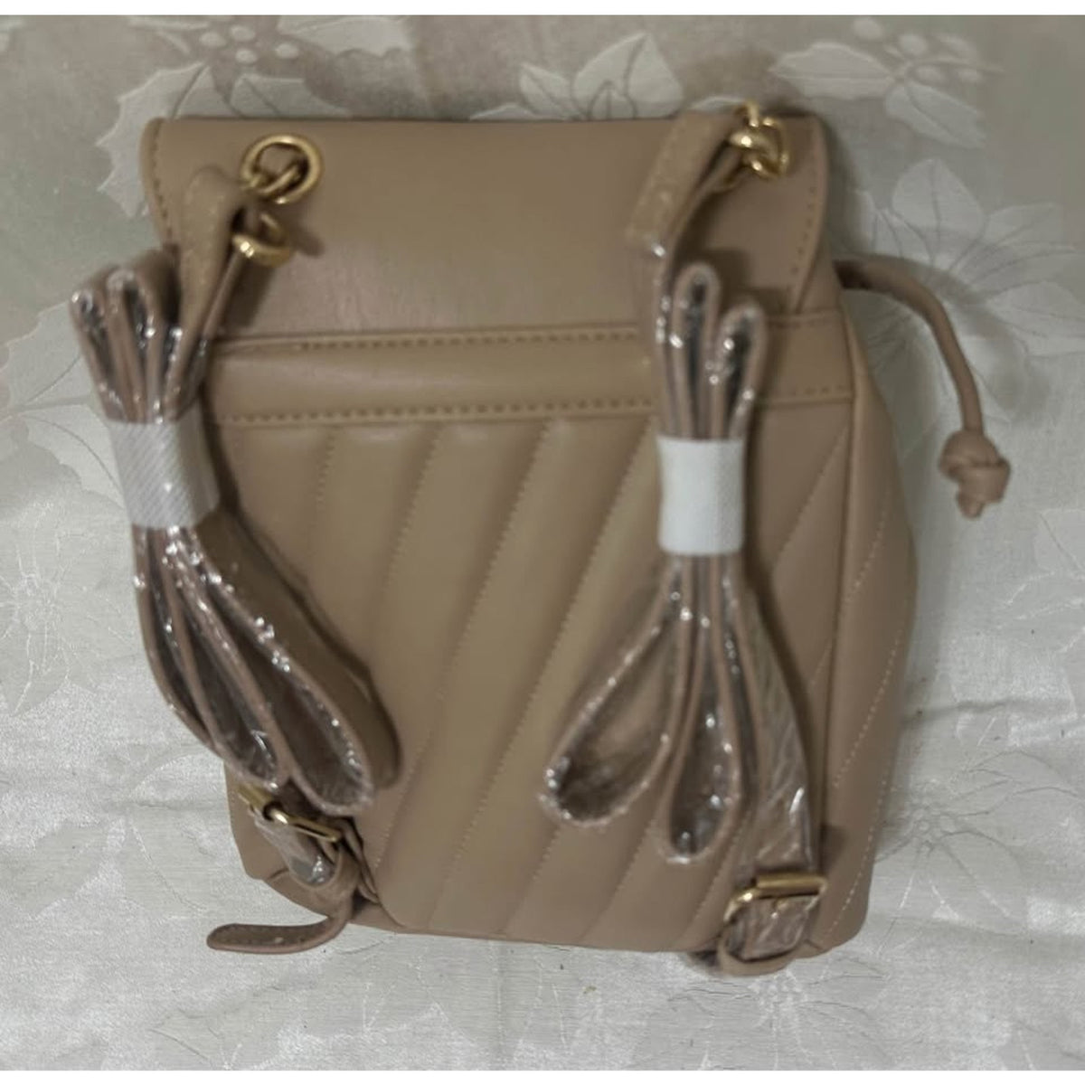 Bebe Quilted Mini Backpack tan B124-5040
