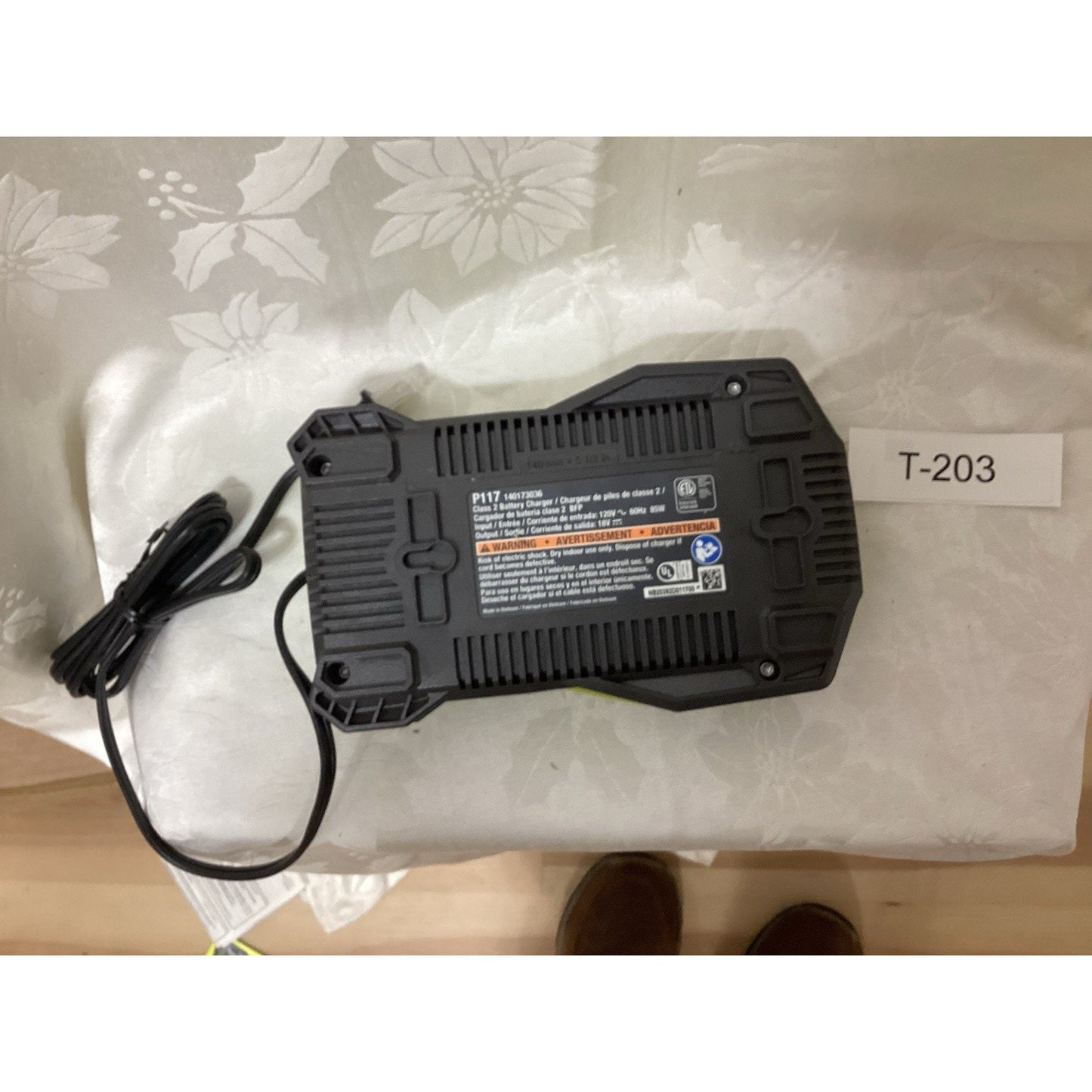 Ryobi ONE+ 18V P117 Green Power Tool Battery Charger for 18V T-203