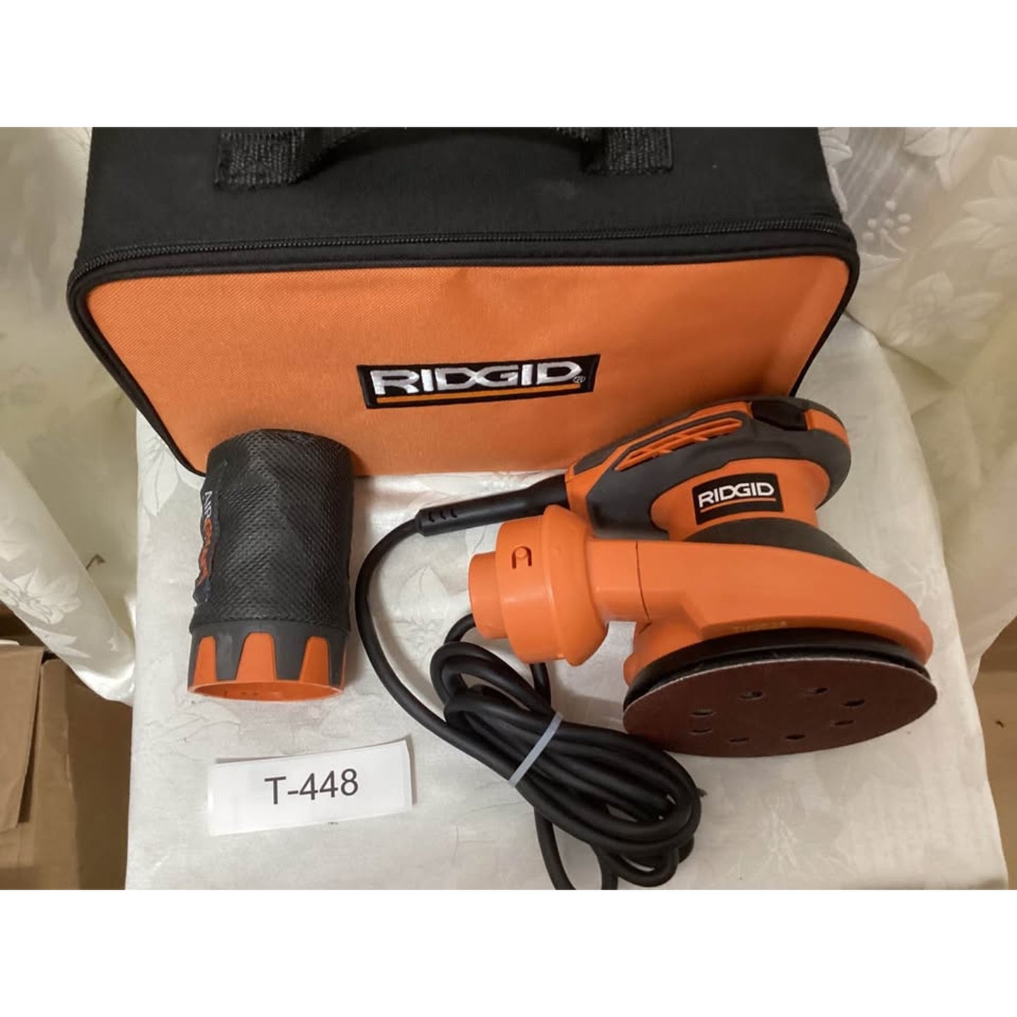 RIDGID Random Orbital Sander with Bag and Dust Collection T-448