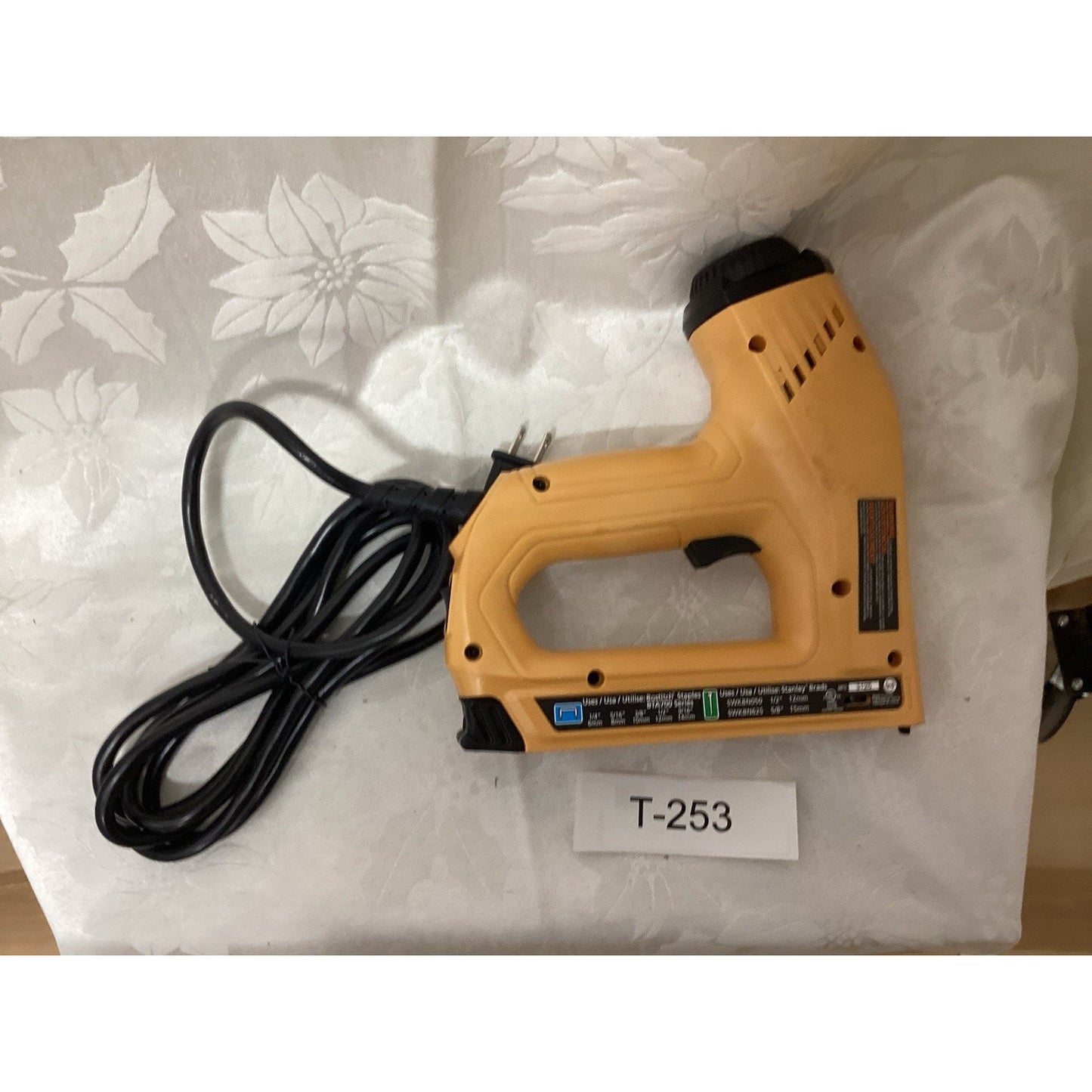 Bostitch T-253 Corded Electric Stapler/Nail Gun Yellow/Black