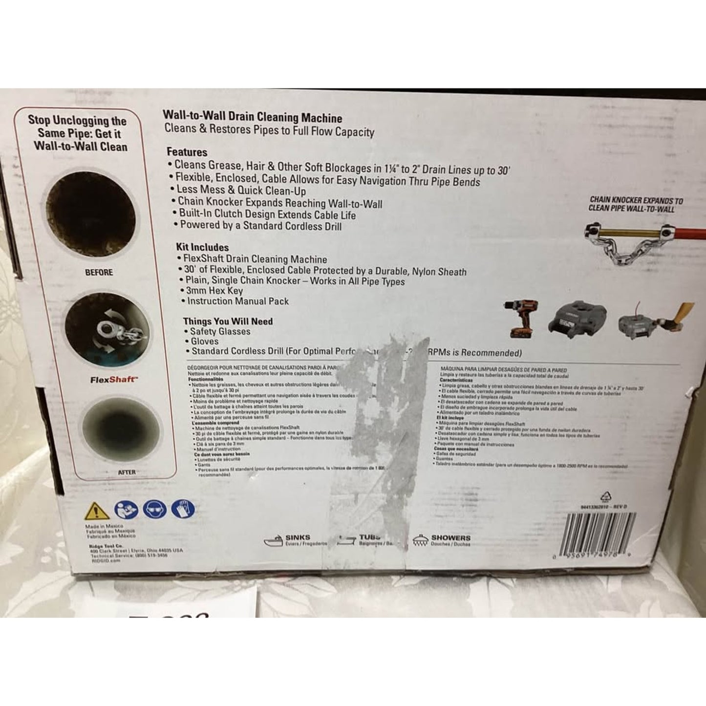 RIDGID FlexShaft K9-12 Drain Cleaner T-263