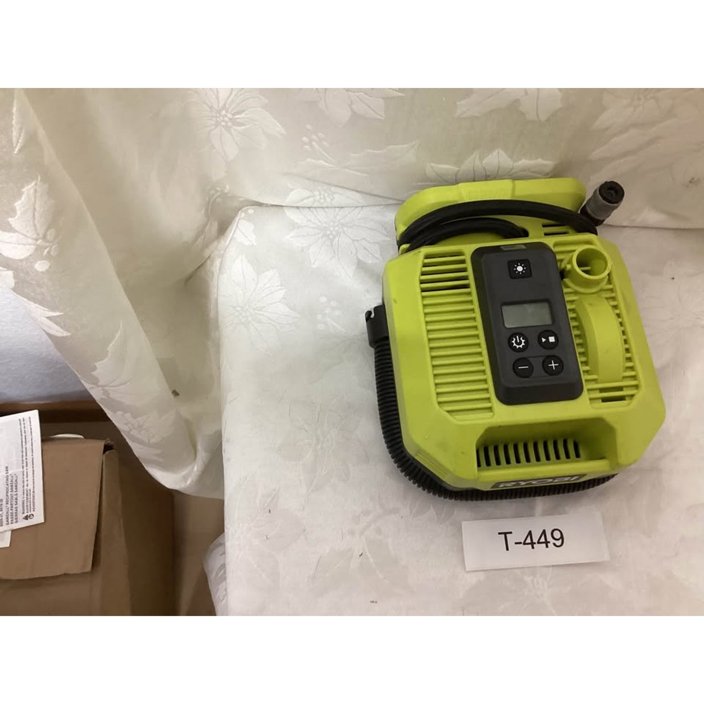 Ryobi Portable Inflator Deflator Air Compressor T-449