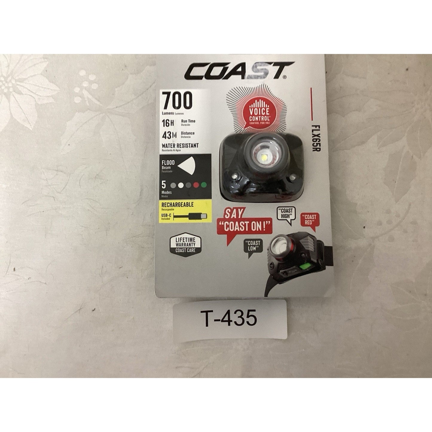 Coast FLX65R 700 Lumen Bilingual Voice Control Rechargeable T-435