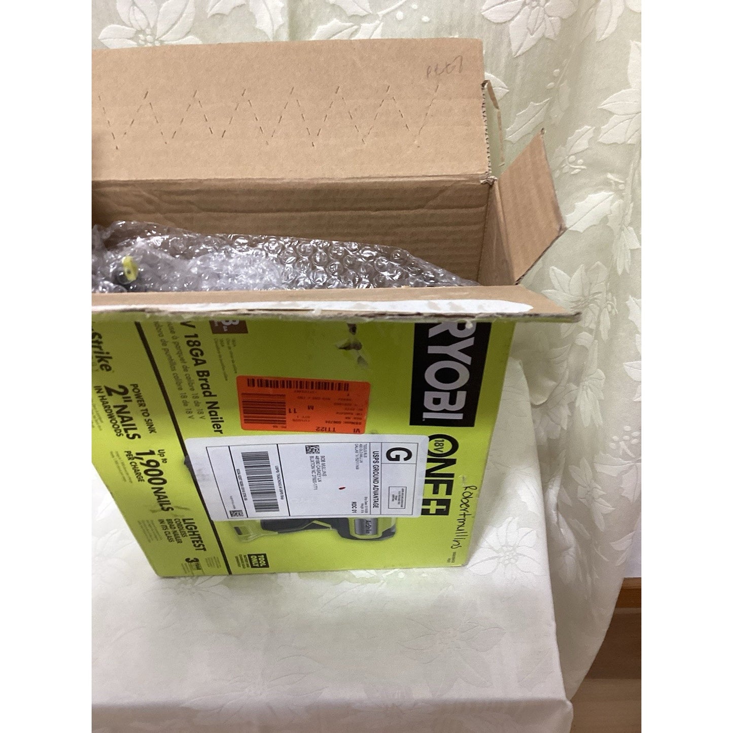 Ryobi ONE+ 18V Cordless 18GA Brad Nailer Nail Gun P321 Green/Black T-258