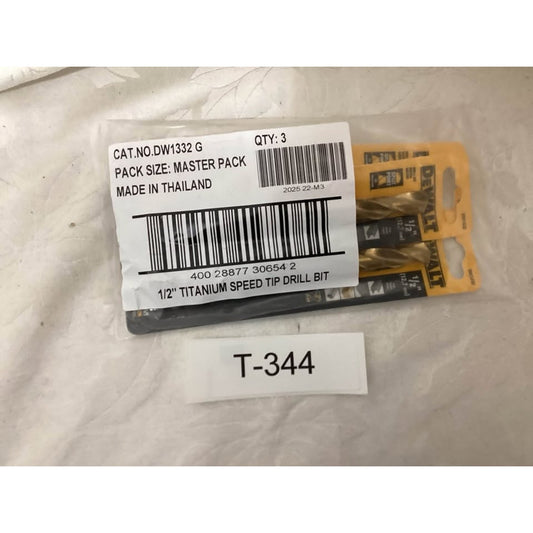 DeWalt 1/2" Titanium Speed Tip Drill Bits 3-Pack T-344