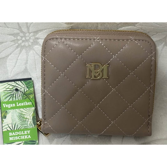 NEW Badgley Mischka Vegan Leather Wallet taupe. B134