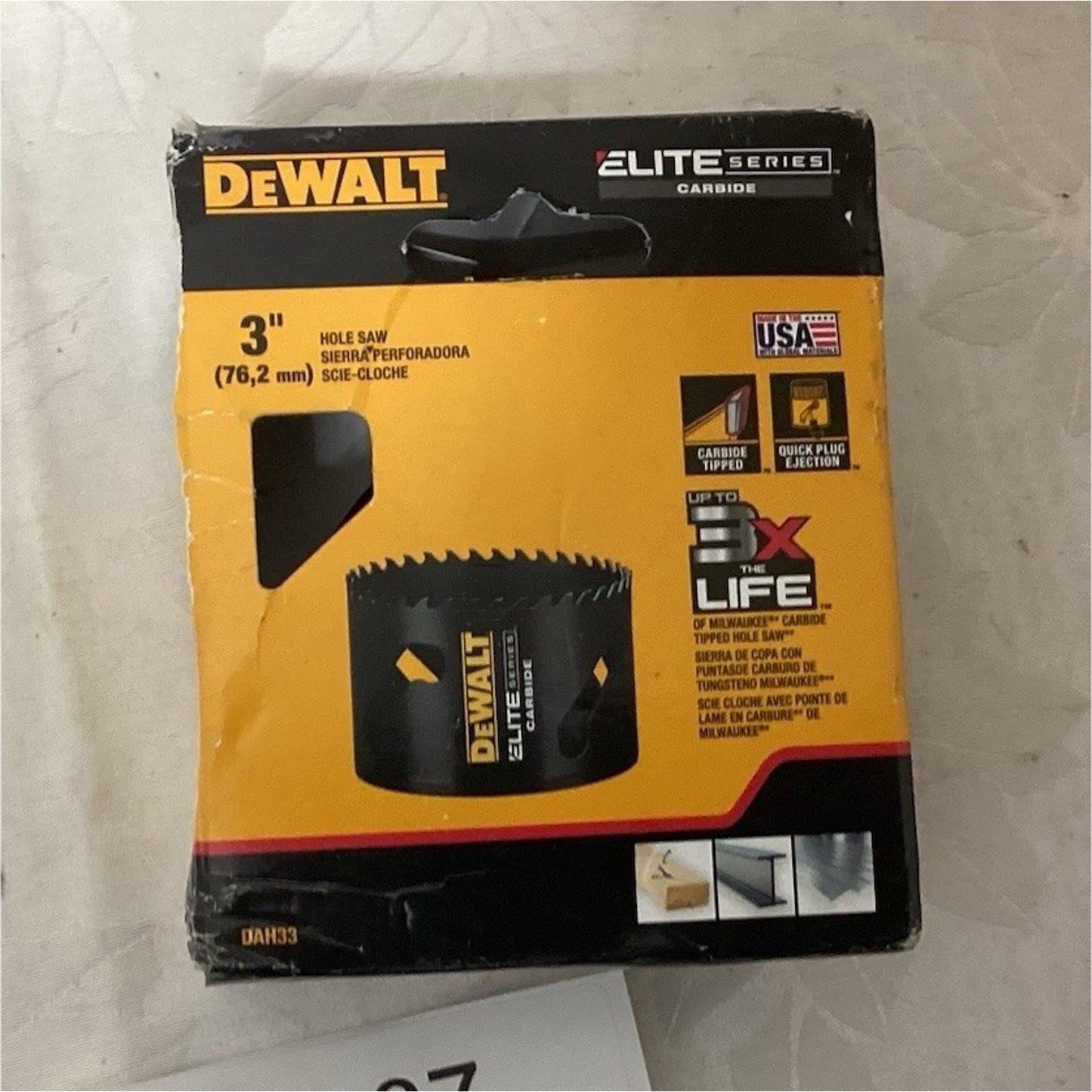 DEWALT Elite Series 3 in Carbide Hole Saw Multi-Material, 8T DIAH33 T337