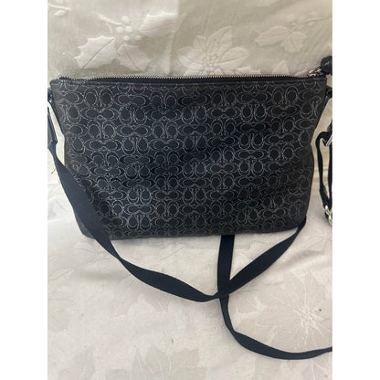 Pre-loved Coach Black Silver Signature C Crossbody Bag B-316