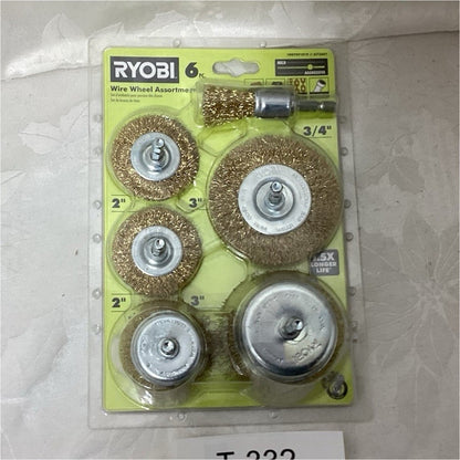 Ryobi A99WB1 6pc Brass Crimped Wire Wheel Set 2in 3in 3/4in 1/4in T332