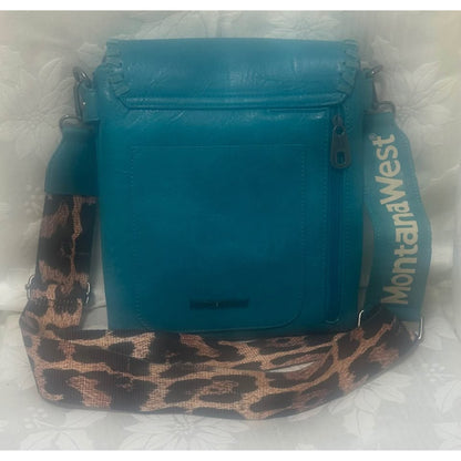 New Montana West Teal and Leopard crossbody B-200