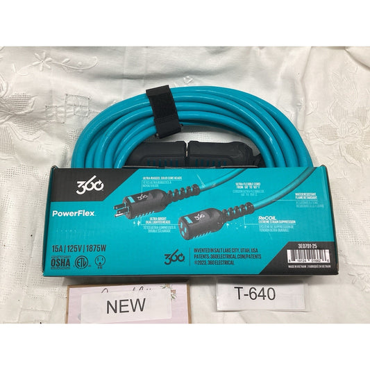 Power Flex Heavy Duty Extension Cord 25 Feet 14 Gauge T-640