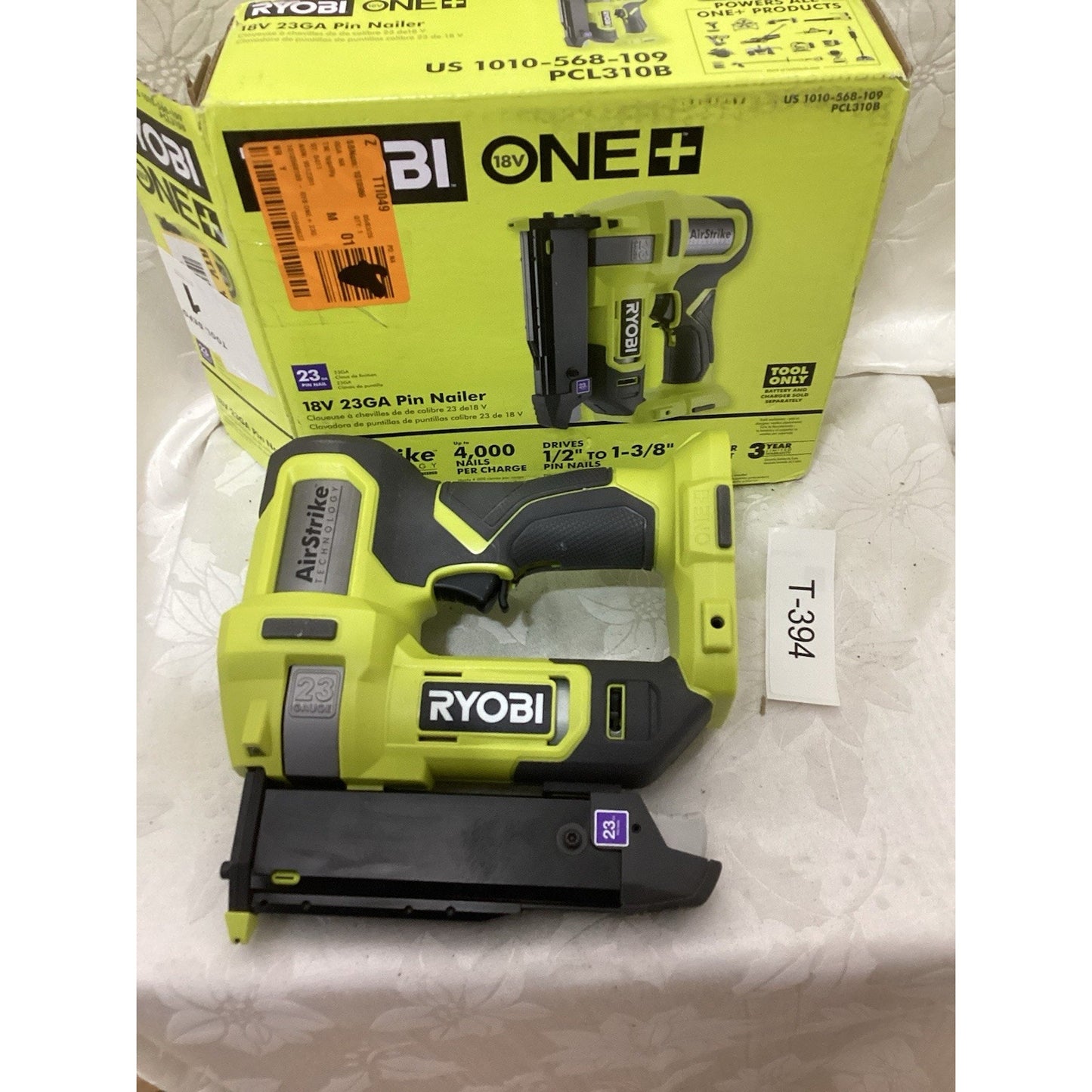 RYOBI P318 18V Cordless AirStrike 23-Gauge 1-3/8 in. Headless Pin Nailer T-394