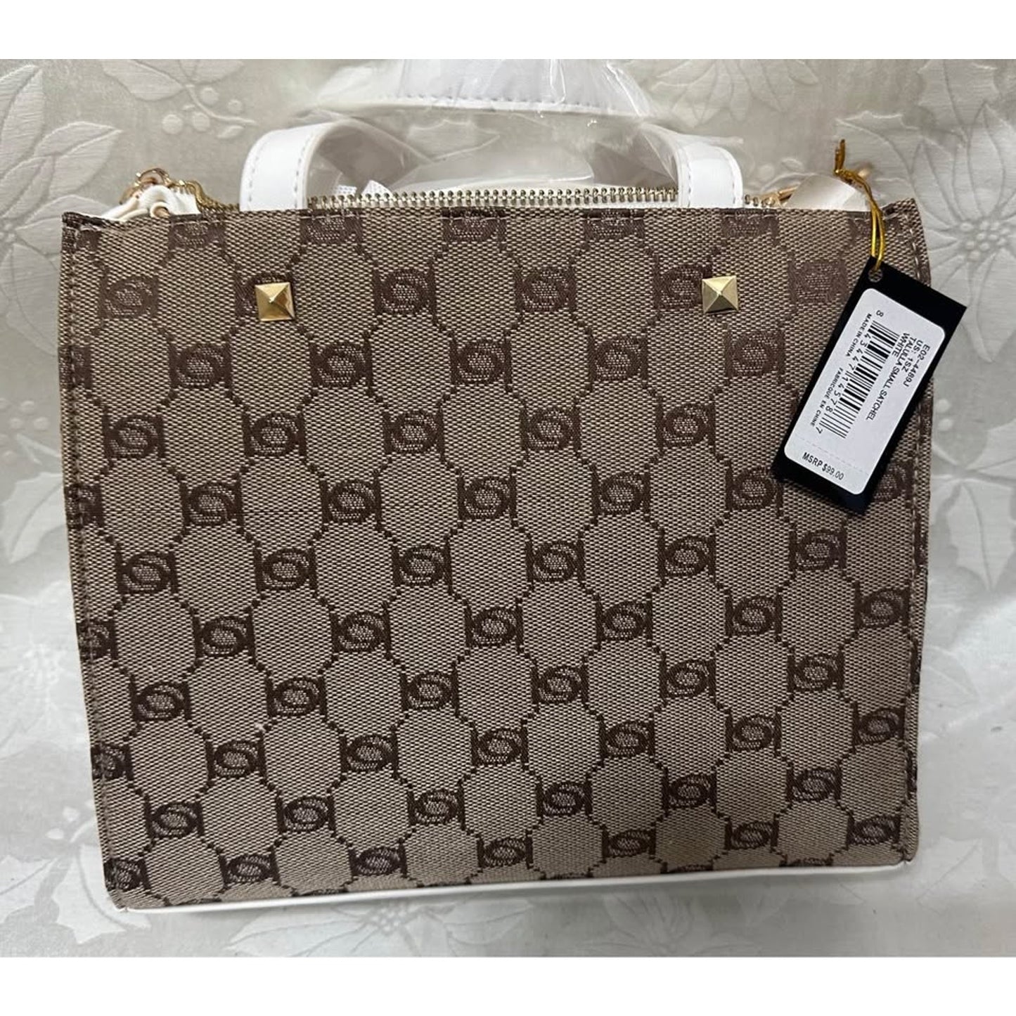 NEW bebe Talulla Small Satchel with white writing. B144