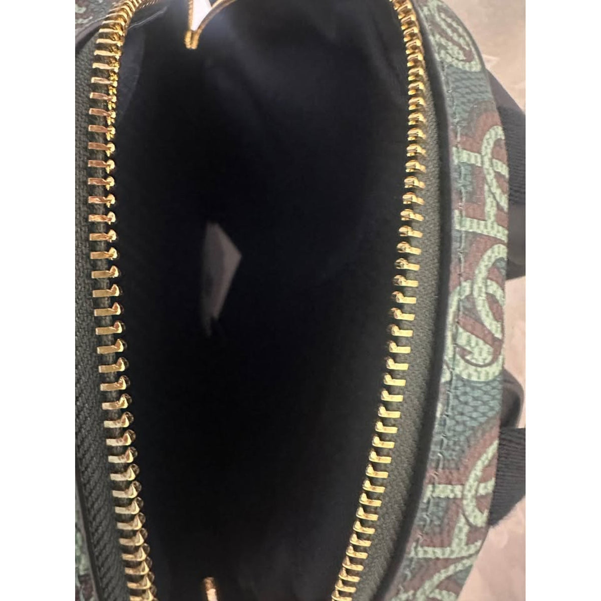 New Coach Green Monogram Backpack leather. B-286