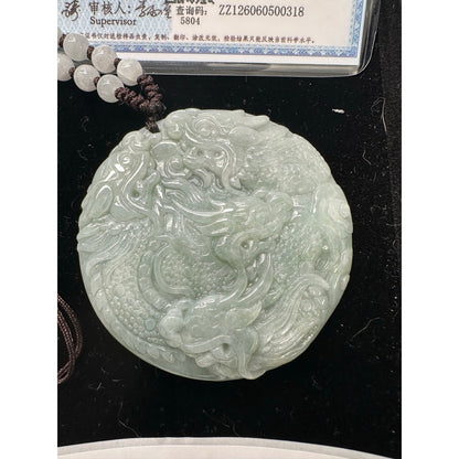 New beautiful scene on 64.68 g of Class A Jadite. Certificate of Authenticity included. B-399