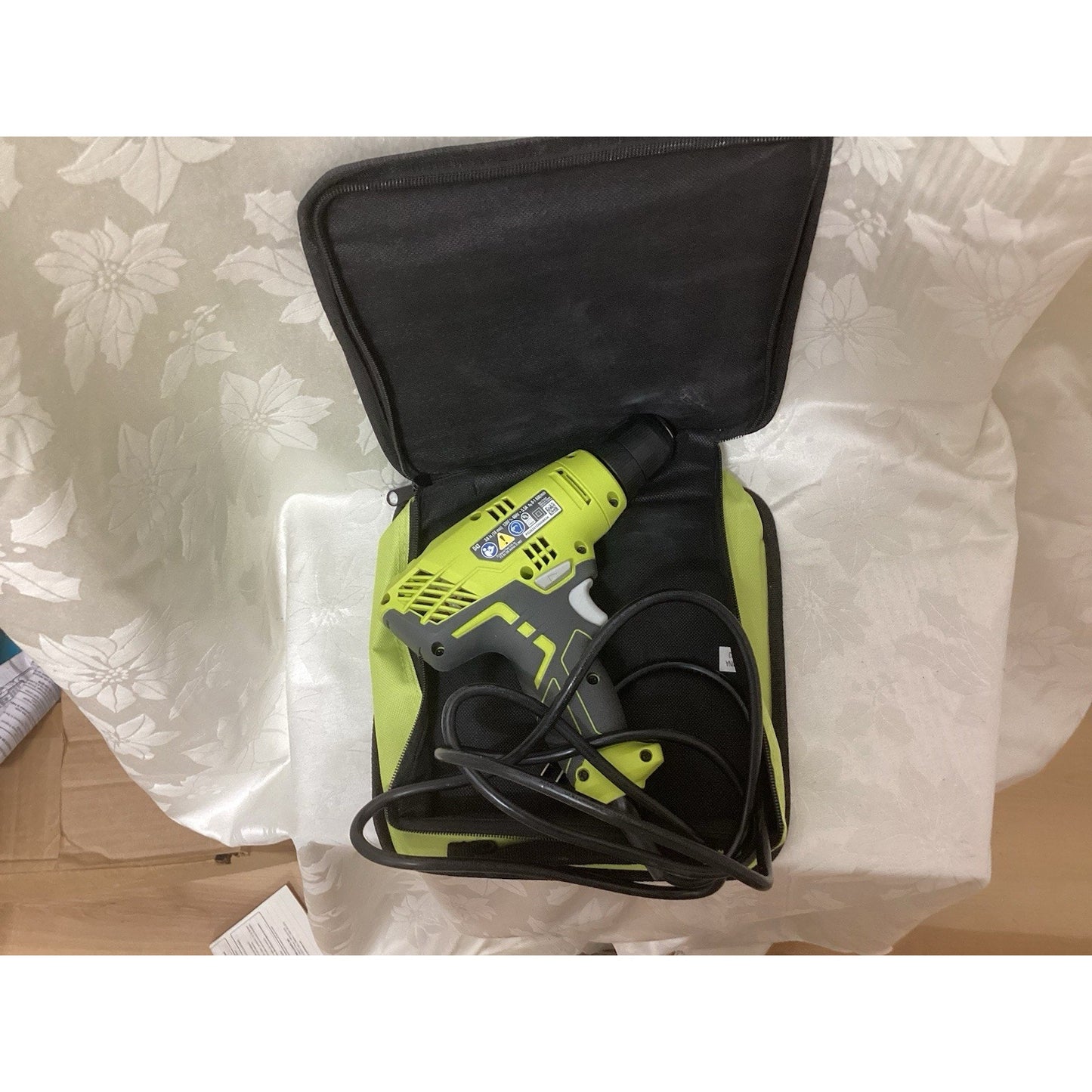 New Ryobi D43K Drill/Driver, Corded Electric, Case, Green/Black T179-2118