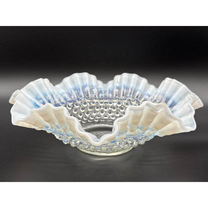 Vintage Fenton Opalescent Ruffled Hobnail Dish