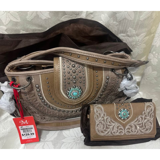 Montana West Western Handbag and Wallet Set  B-211