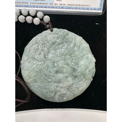 New beautiful scene on 64.68 g of Class A Jadite. Certificate of Authenticity included. B-399
