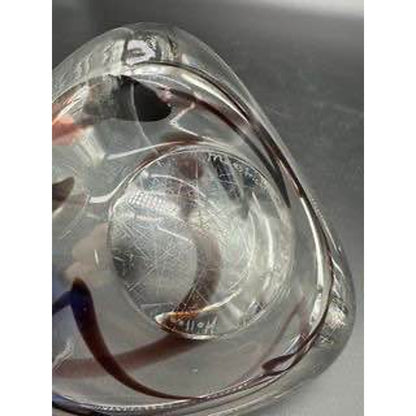 Signed Maastricht Holland Mid Century Glass Ash