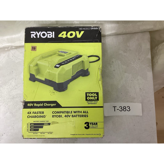Ryobi 40V OP406A Green Rapid Power Tool Battery Charger, Tool Only T383