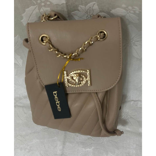 Bebe Quilted Mini Backpack tan B124-5040