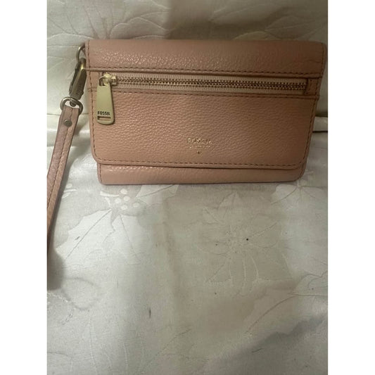 Pre-loved Fossil Pink Leather Wallet Wristlet. B-301