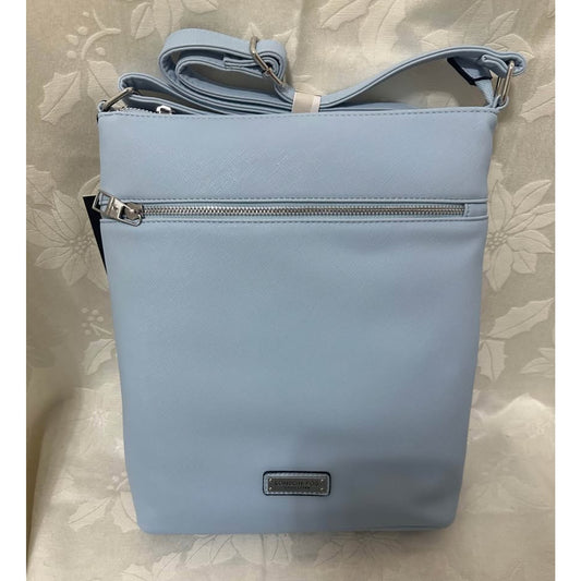 NEW London Fog Lorraine Square CrossBody Bag. Sky blue. B120