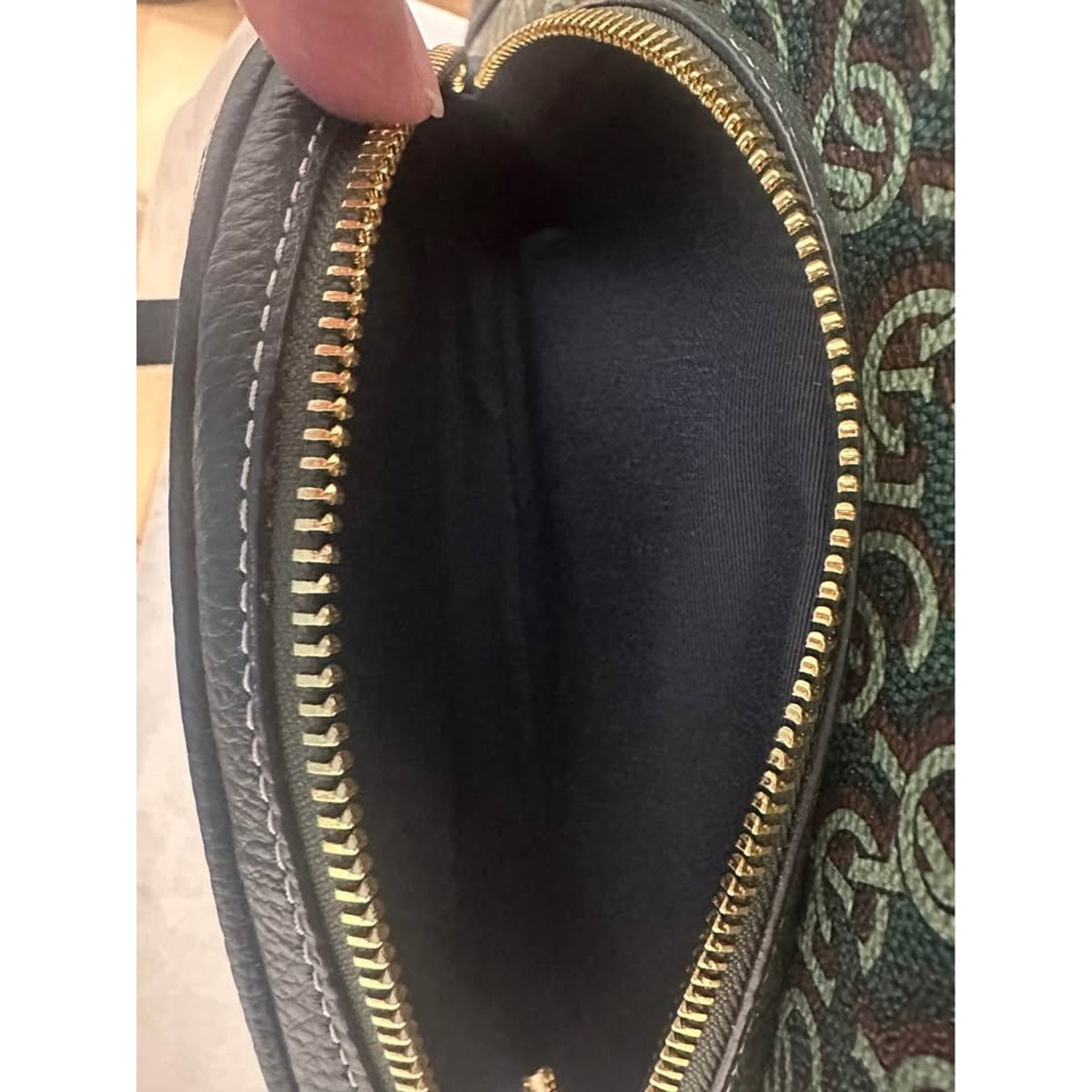 New Coach Green Monogram Backpack leather. B-286