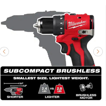 M12 12v subcompact brushles cordless 3/8” drill driver T-549