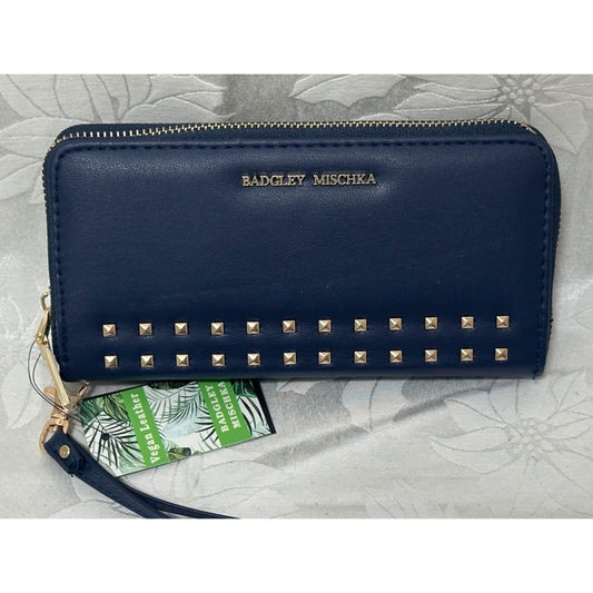 NEW Badgley Mischka Navy Blue Studded Wallet. B135-