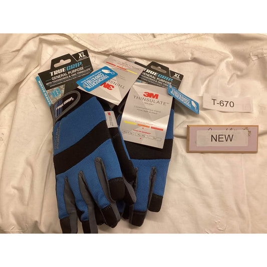 True Grip General Purpose Winter Gloves XL T-670 2pair