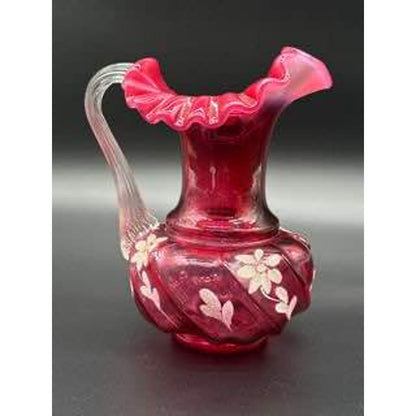 Vintage Fenton Cranberry Pitcher signed