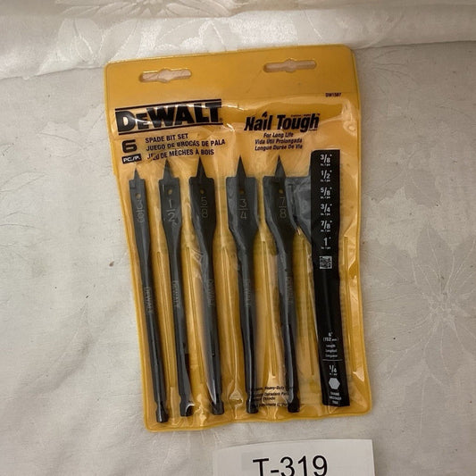 DEWALT Nail Tough Steel Spade Drill Bit Set DW1587, 6-Pc Set, Qty 6 T-319