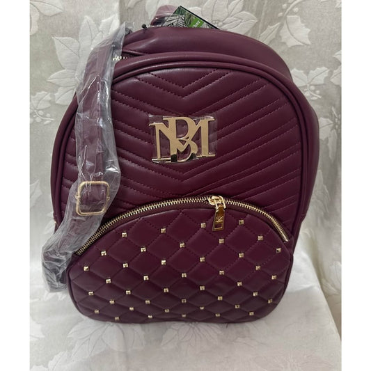 Badgley Mischka plum Vegan Leather Backpack. B157