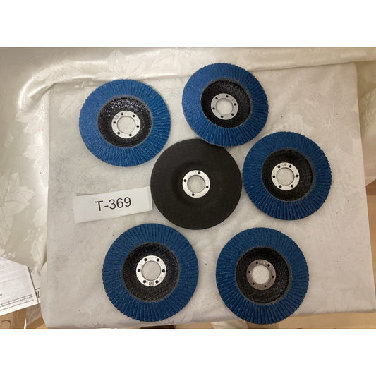 Lot of 5 Zirconia Alumina Flap Discs 4-1/2in 7/8in Arbor 40G Type 29 T-369