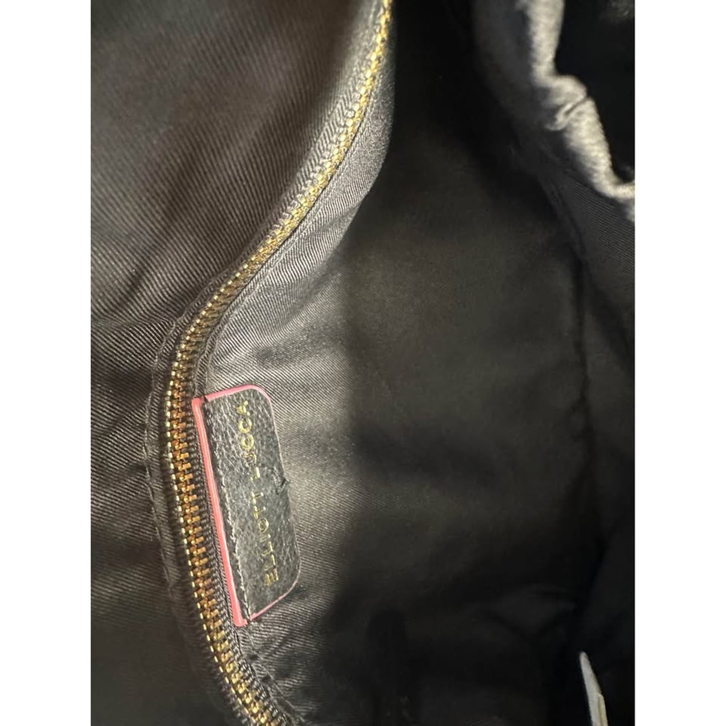 Pre-loved Elliott Lucca Black Crossbody Bag with Multiple Zippers leather. B-224