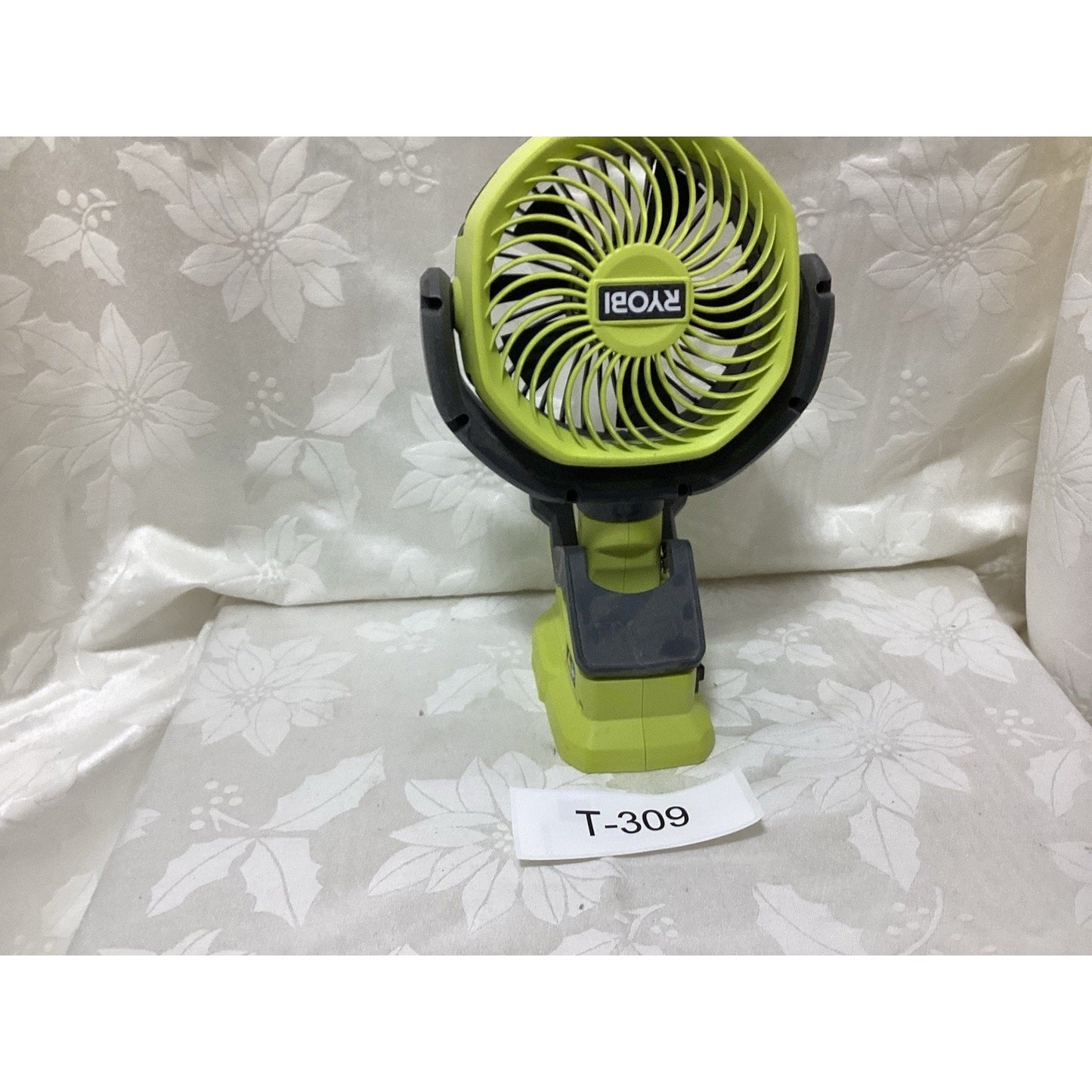 RYOBI Battery Powered Clip-On Portable Fan Adjustable Tilt Green/Gray T-309
