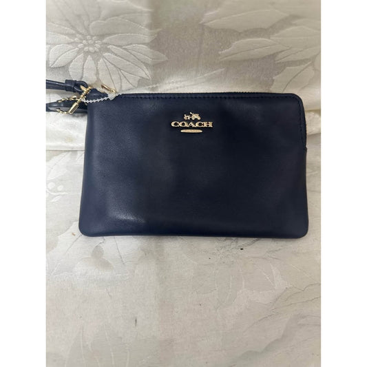 New Coach navy leather wristlet. B-304