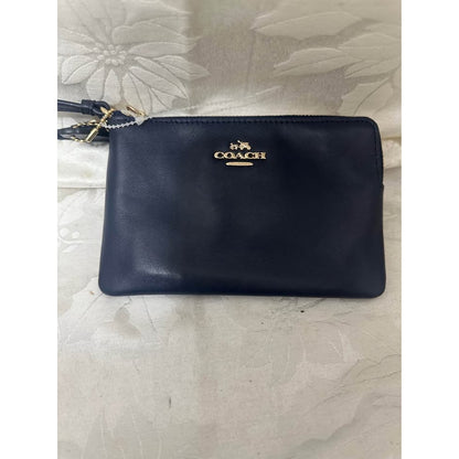 New Coach navy leather wristlet. B-304