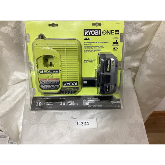 RYOBI ONE+ 18V Lithium-Ion Charger Starter Kit w/ (2) 4Ah Batteries PSK014 T-304