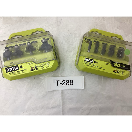 Ryobi Carbide Router Bit Set 4pc & 5pc Green 1/4 in A25RS42 A25RS51 T-288
