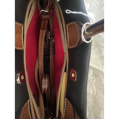 New Dooney & Bourke Tassel Tote Black Leather Handbag. B-285